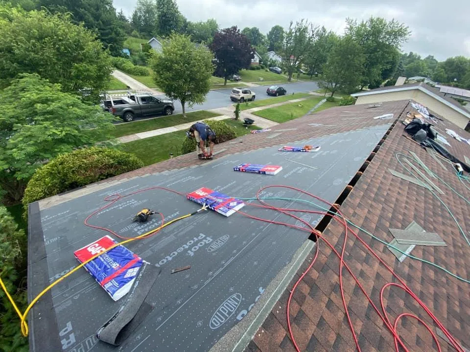 a roofing expert fixing the roof