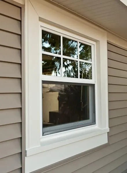 a window with white frame