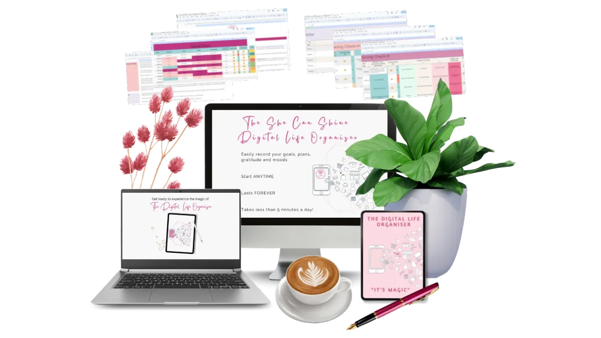 Caroline James. Spiritual Entrepreneur for Women. She Can Shine. Digital Life Organiser. Diary. Planner. To do List. Gratitude. Easy and Ready to Use Spreadsheet. 