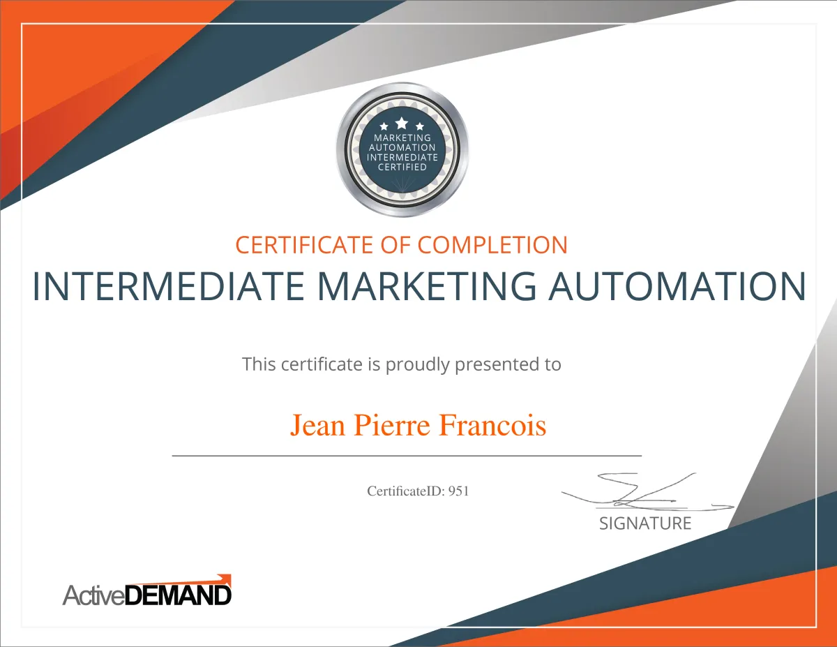 Active DEMAND - Marketing Automation - Intermediate