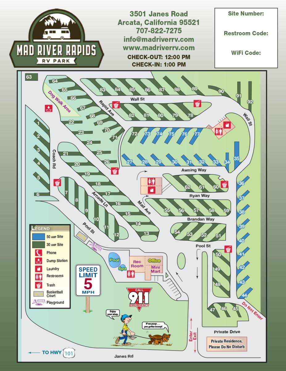 Map showing Portside RV PArk