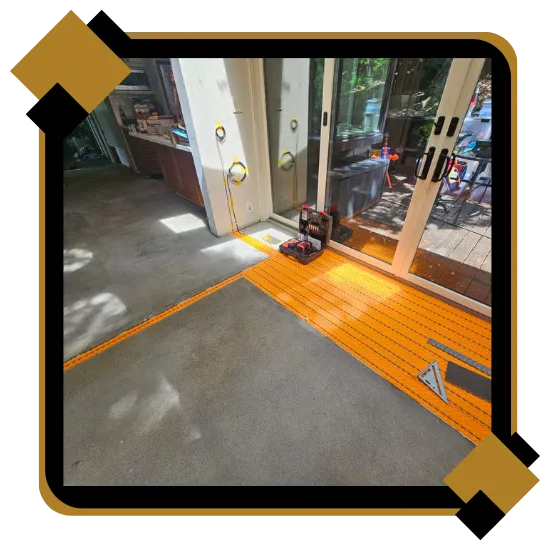 Outdoor deck and patio tile installation in California