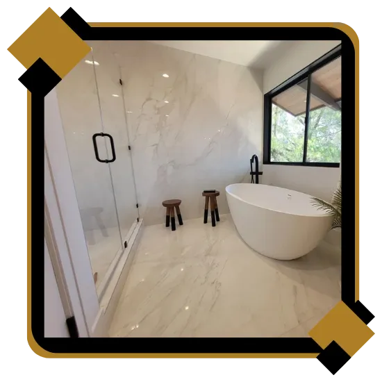 Olympian Tile bathroom remodel team planning a project 