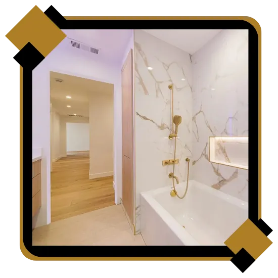 Bathroom tile installation in Redwood City with neat finish details 