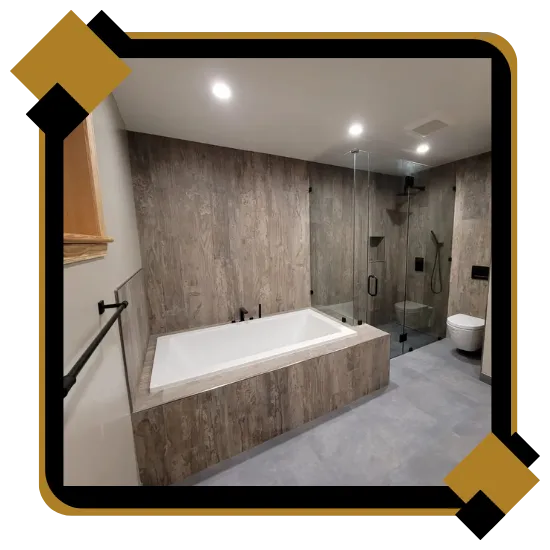Modern bathroom remodeling in Redwood City CA with fresh tile work 