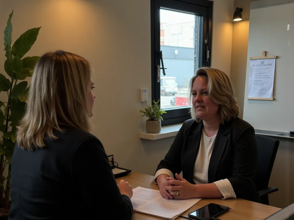 De vertrouwenspersoon in gesprek met een medewerker