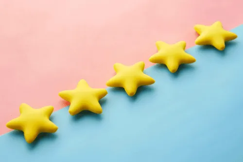 5 yellow stars in a row.