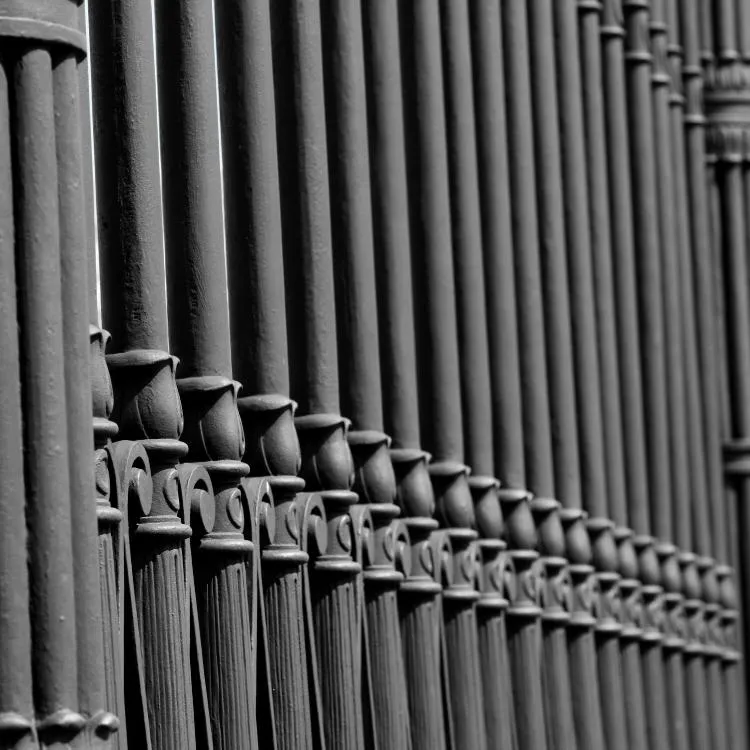 Metal fence and railing