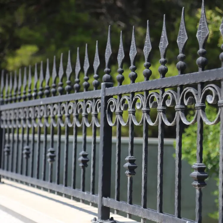 Black metal fence