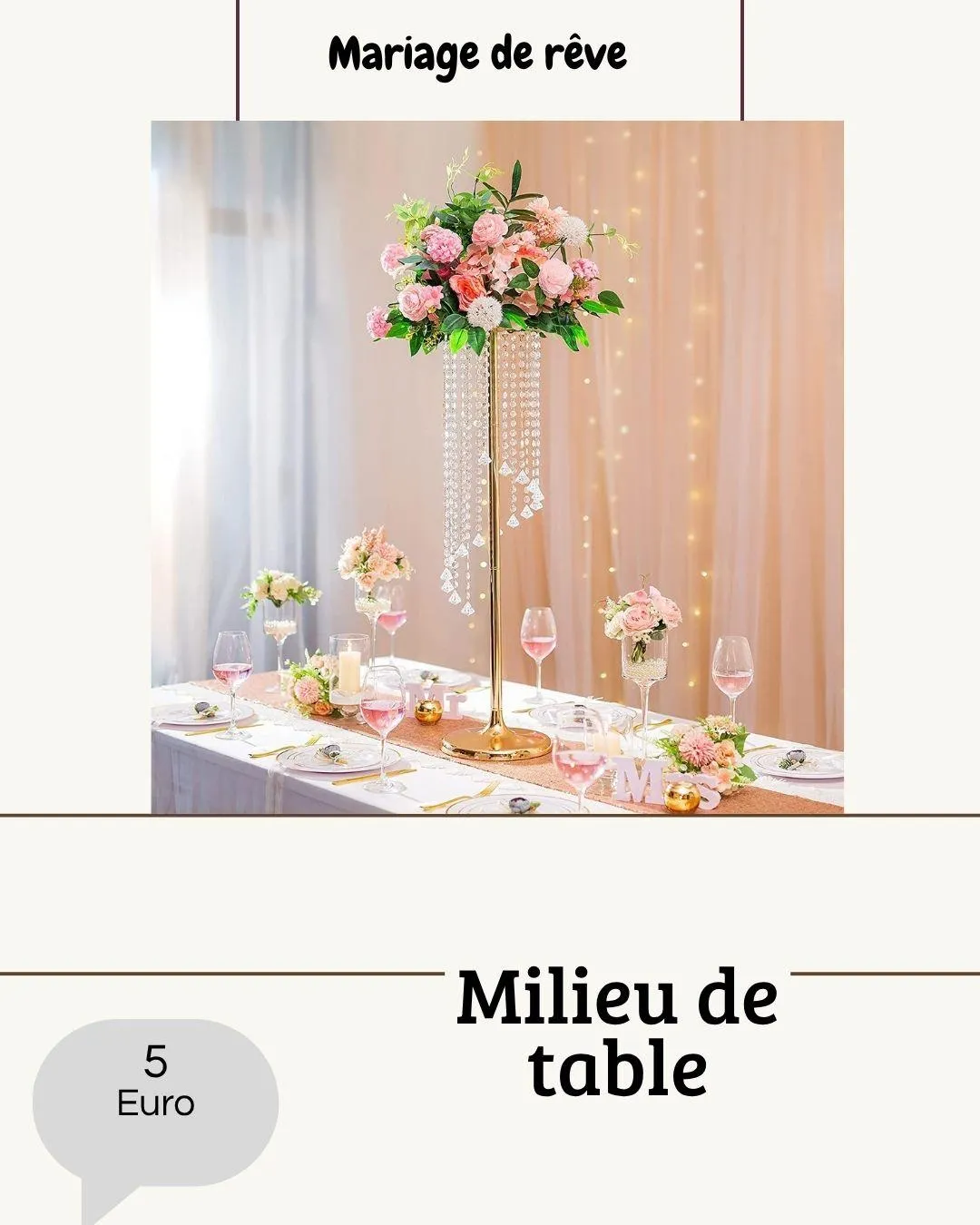 Milieu de table mariage