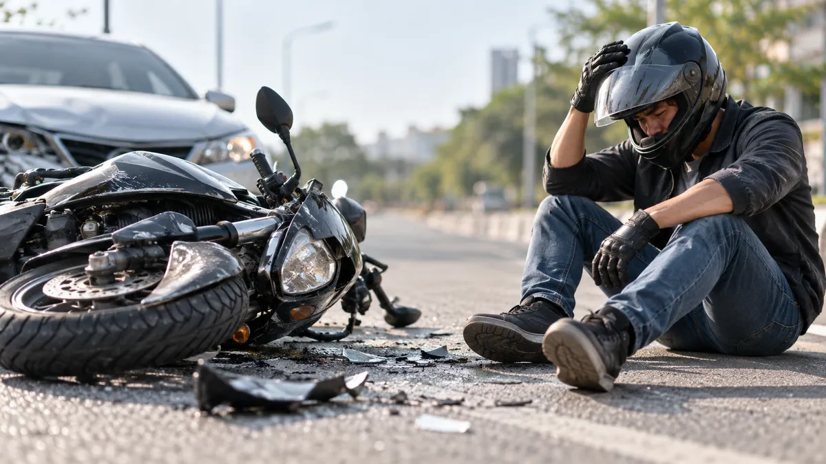 Motorcycle commuter collision