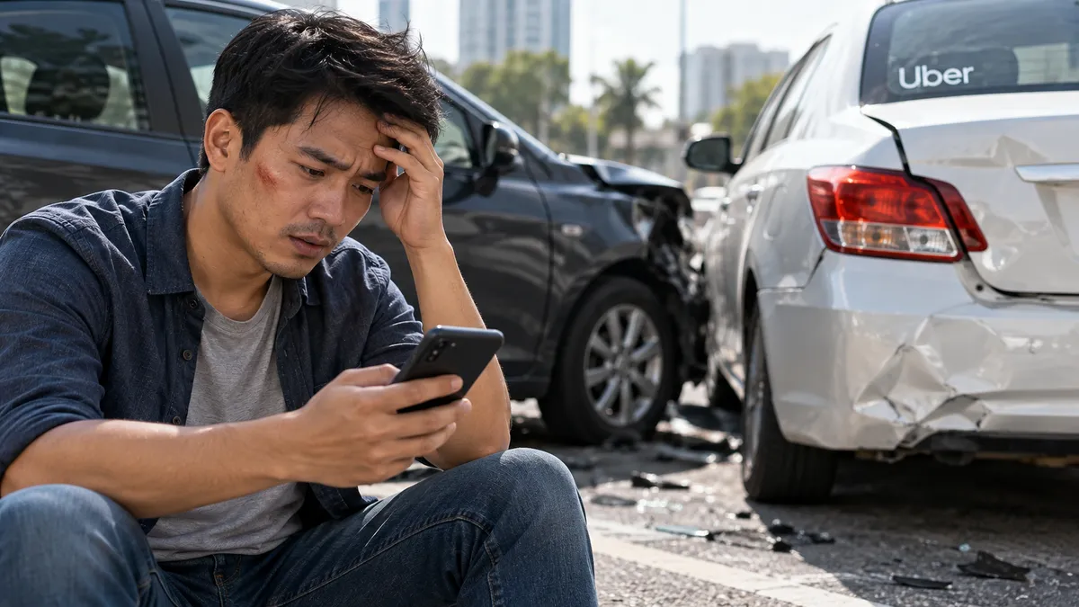 Rideshare passenger or driver collision
