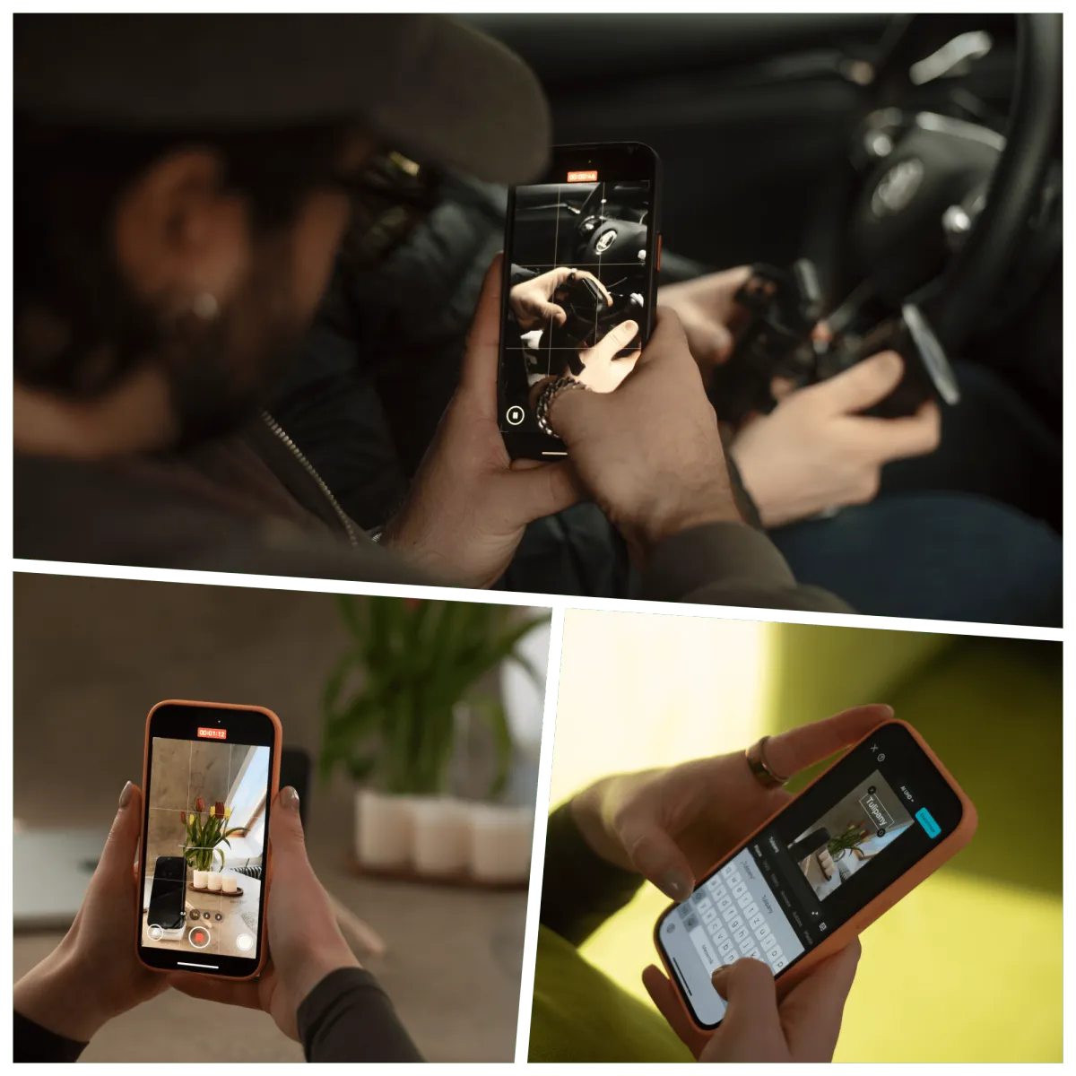 Účastník kurzu natáčí video mobilem – výuka práce s obsahem pro sociální sítě