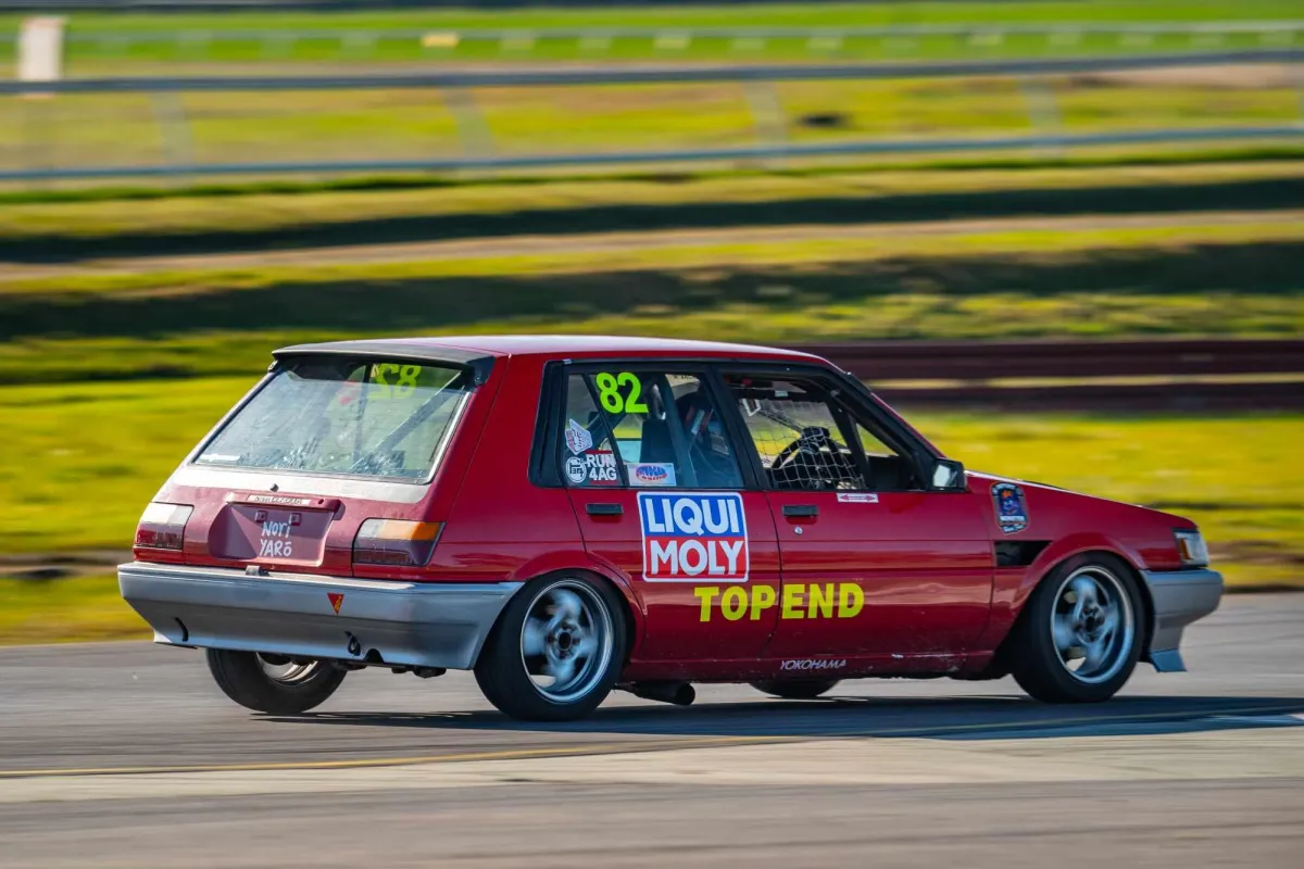 corolla race car on track