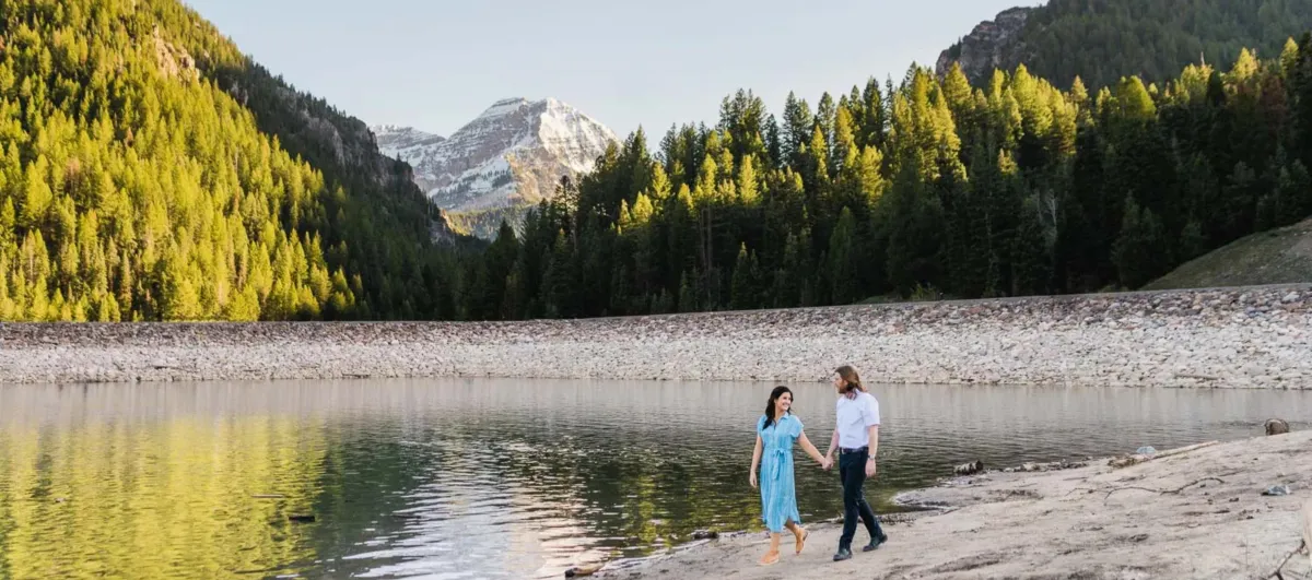 Tibble Fork Reservoir proposal with Mt. Timpanogos and water reflections