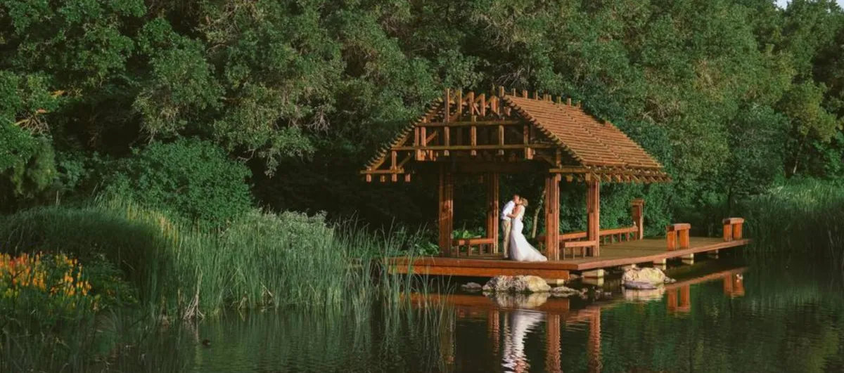 Red Butte Garden proposal in Salt Lake City with botanical gardens and roses