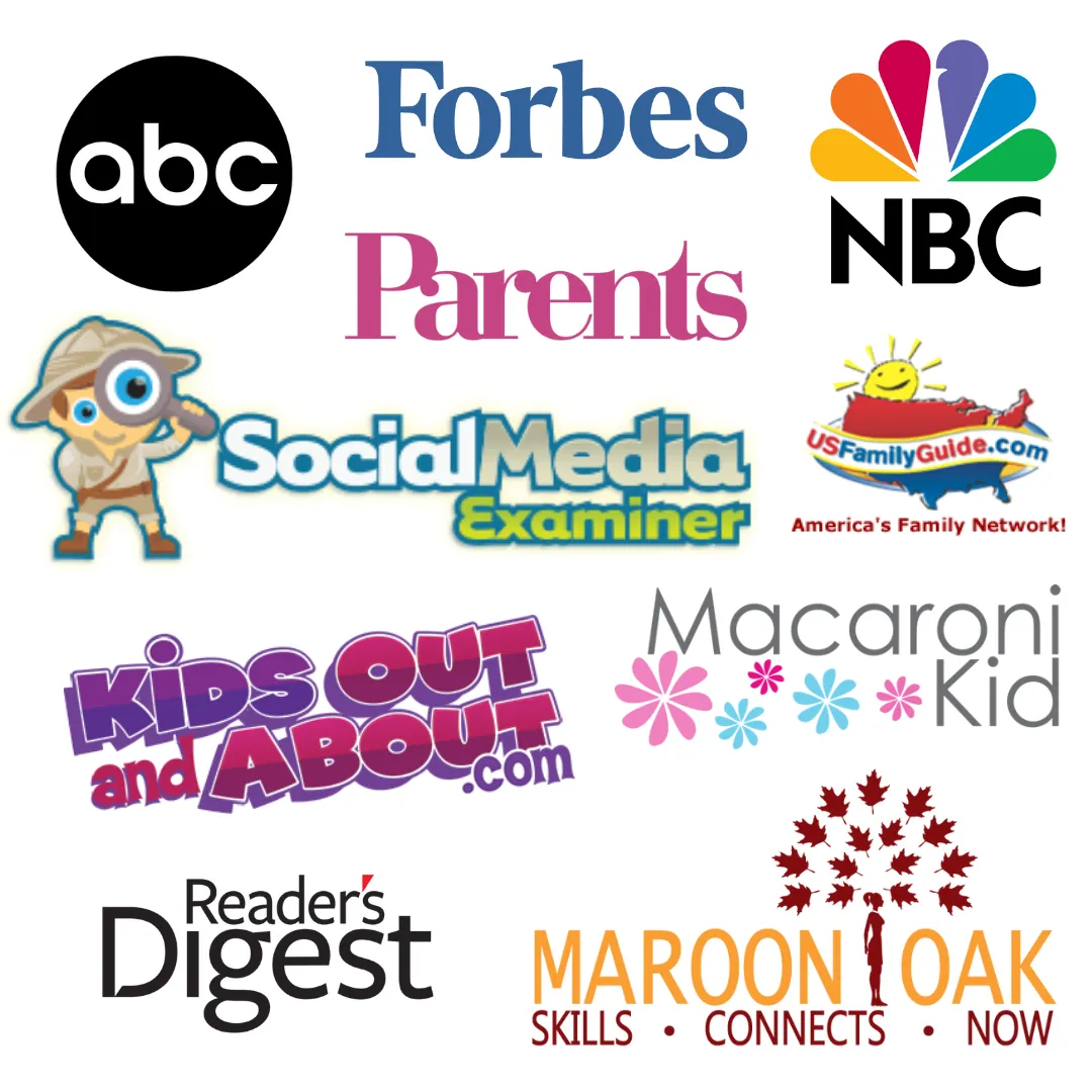 Media where Meg has been published or quoted: ABC, Forbes, Parents, NBC, Social Media Examiner, US Family Guide, KidsOutAndAbout.com, Macaroni Kid, Readers Digest, and Maroon Oak.