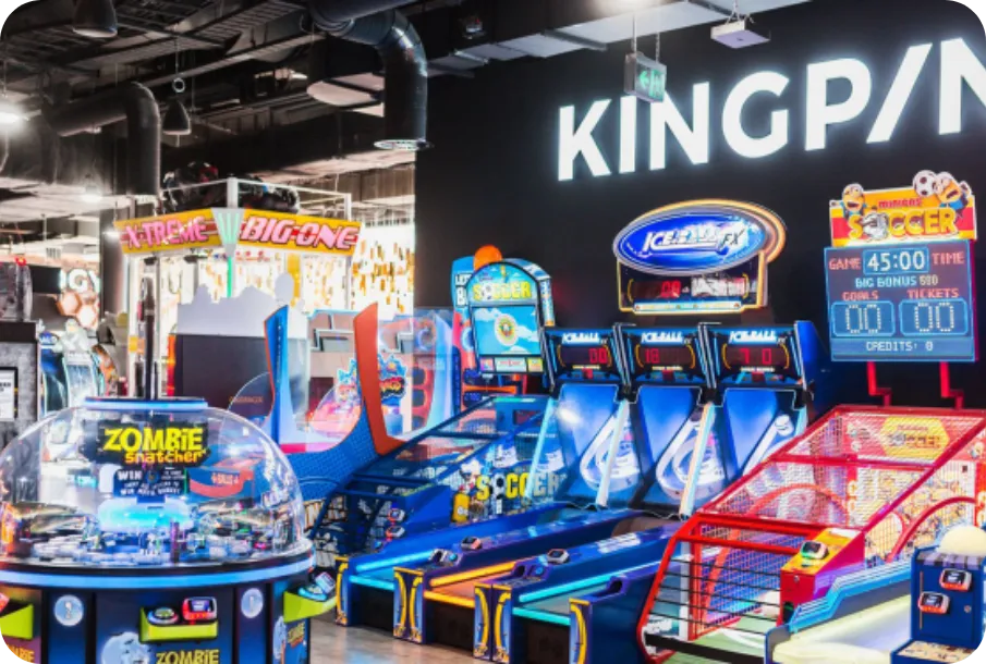 Bowling and arcade at Kingpin