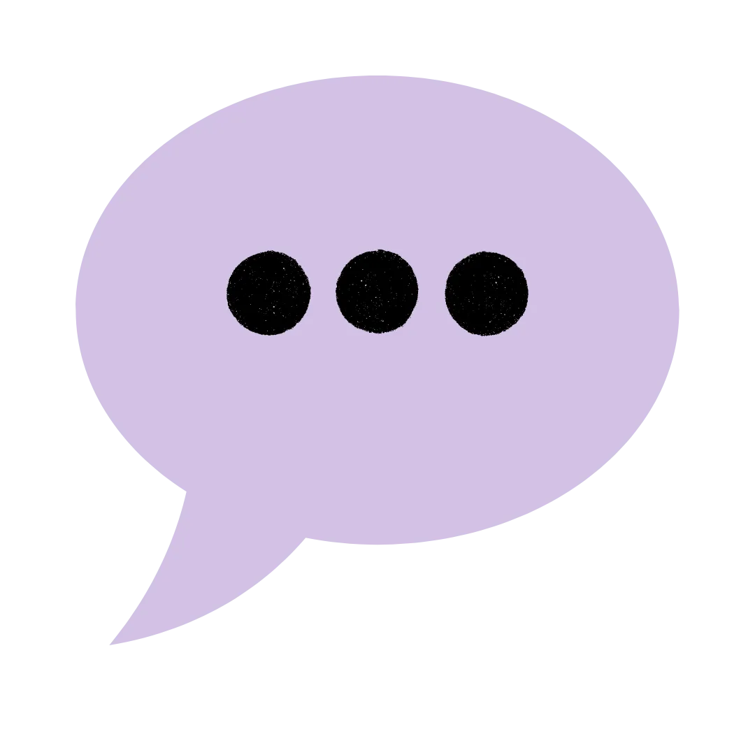“Speech bubble with three dots, symbolizing authentic, aligned messaging and communication.”