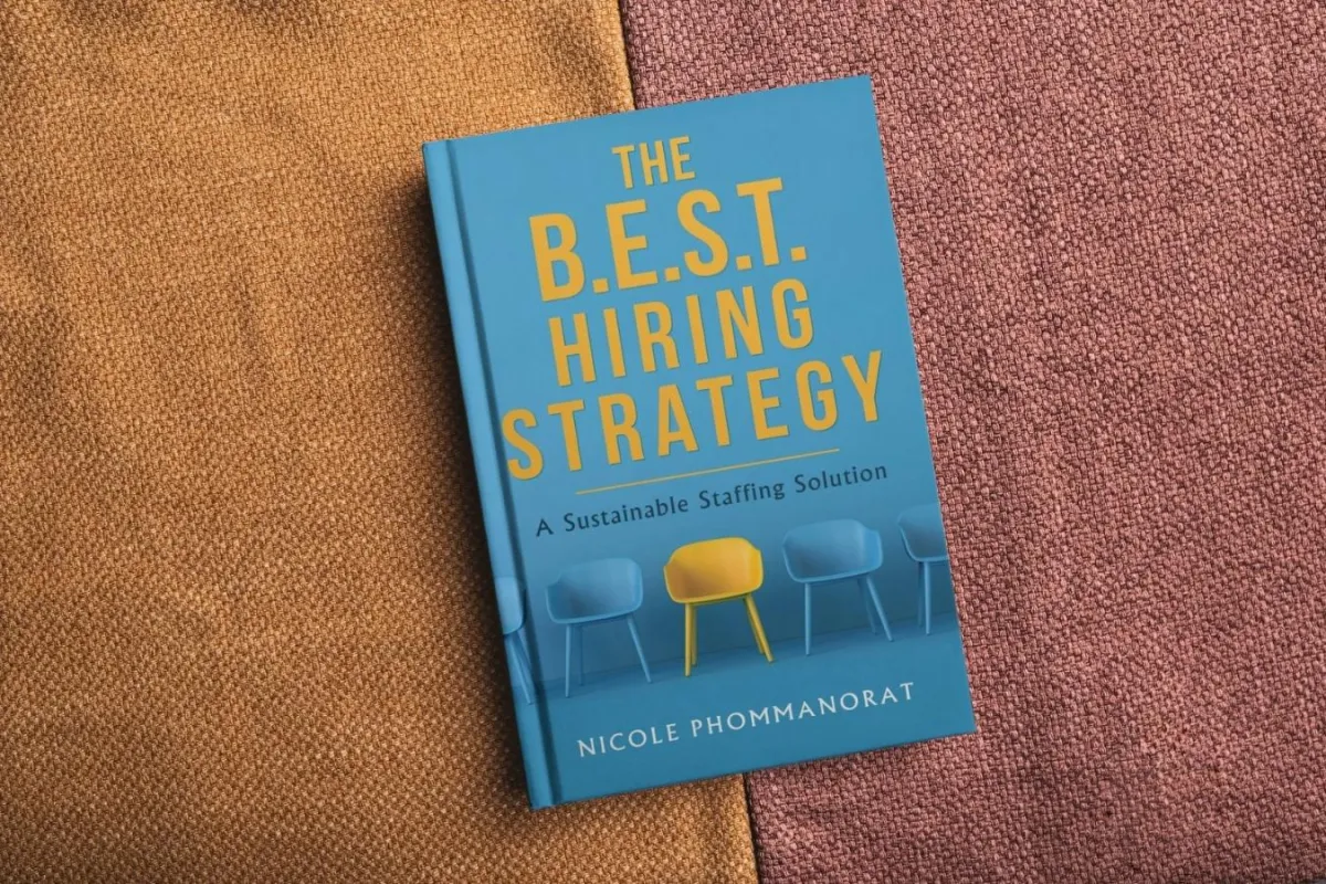 photo of Nicole Phommanorat's book, The B.E.S.T.Hiring Strategy, A Sustainable Staffing Solution. Available on Amazon. 