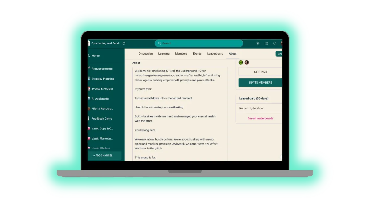 “HighLevel subaccount view via Soleila.io interface on desktop and tablet — marketing dashboard for coaches and creatives who crave calm clarity in their systems.”