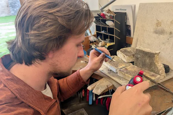 A man making his own engagement ring
