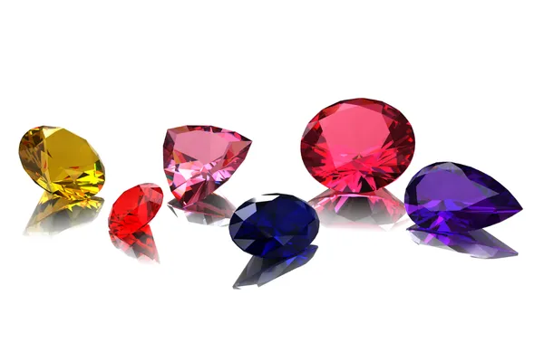 6 coloured gemstones