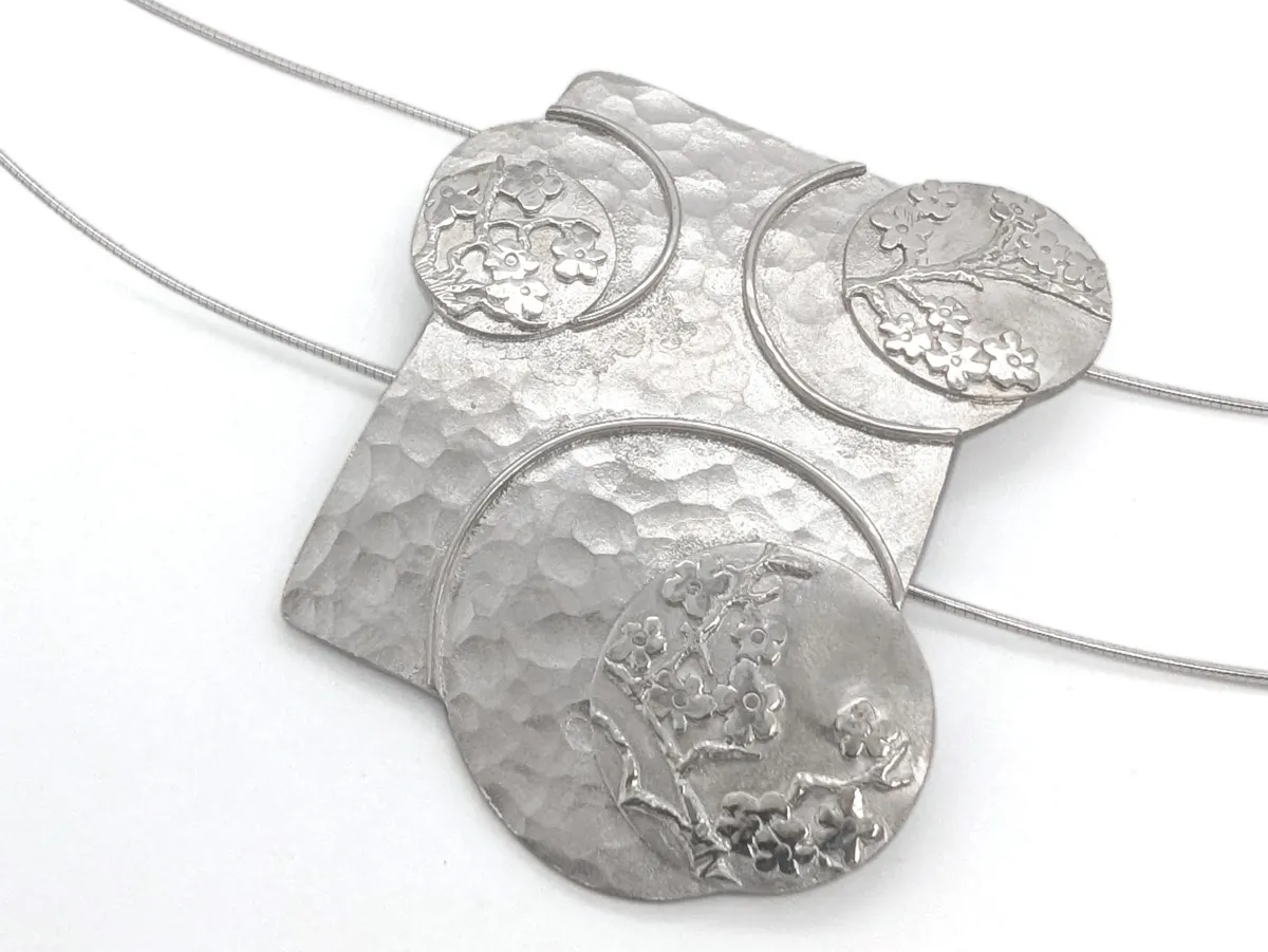 Large Silver Floral Necklace