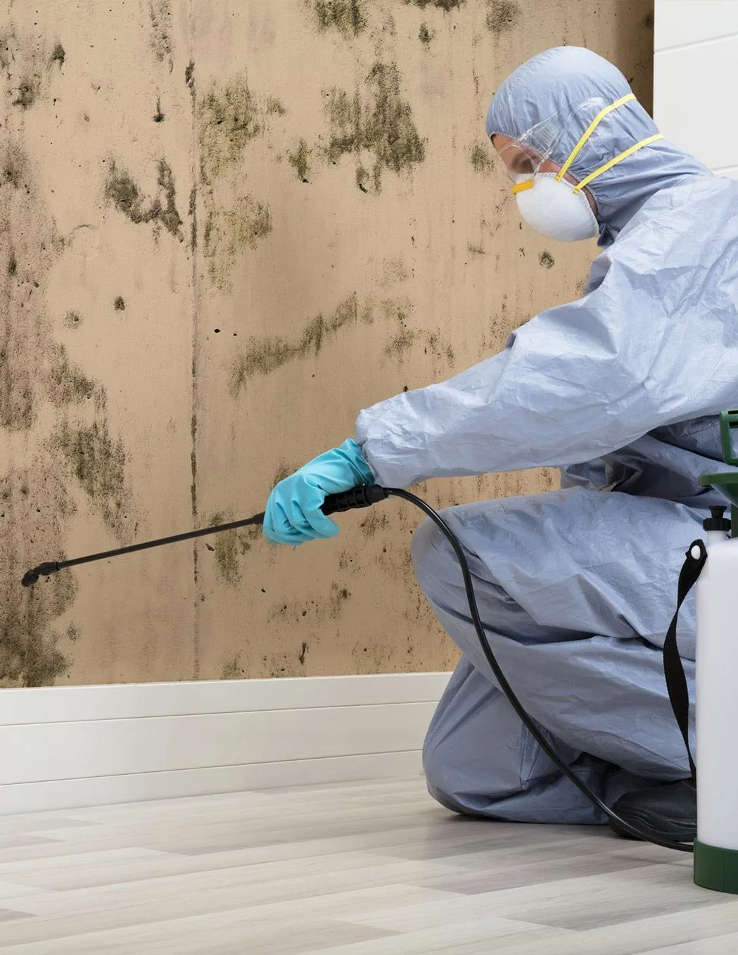 A worker servicing for Eco-Friendly Remediation service in Santa Barbara 