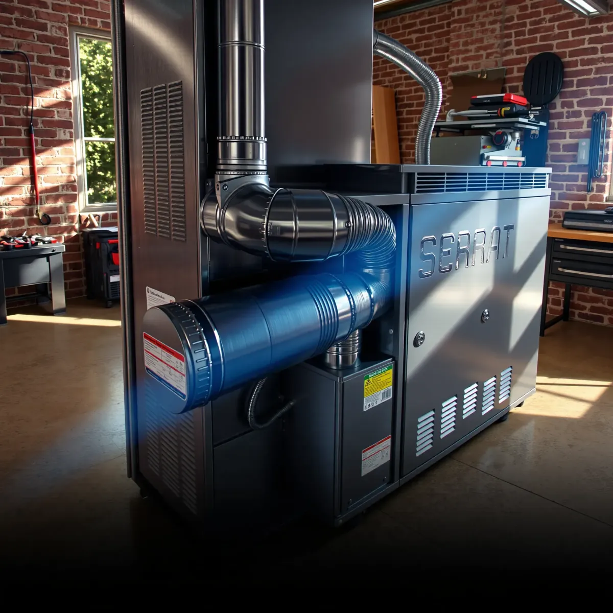 Professional furnace repair scene in Weatherford, TX featuring a modern furnace, organized tools, and a clean, inviting utility room.