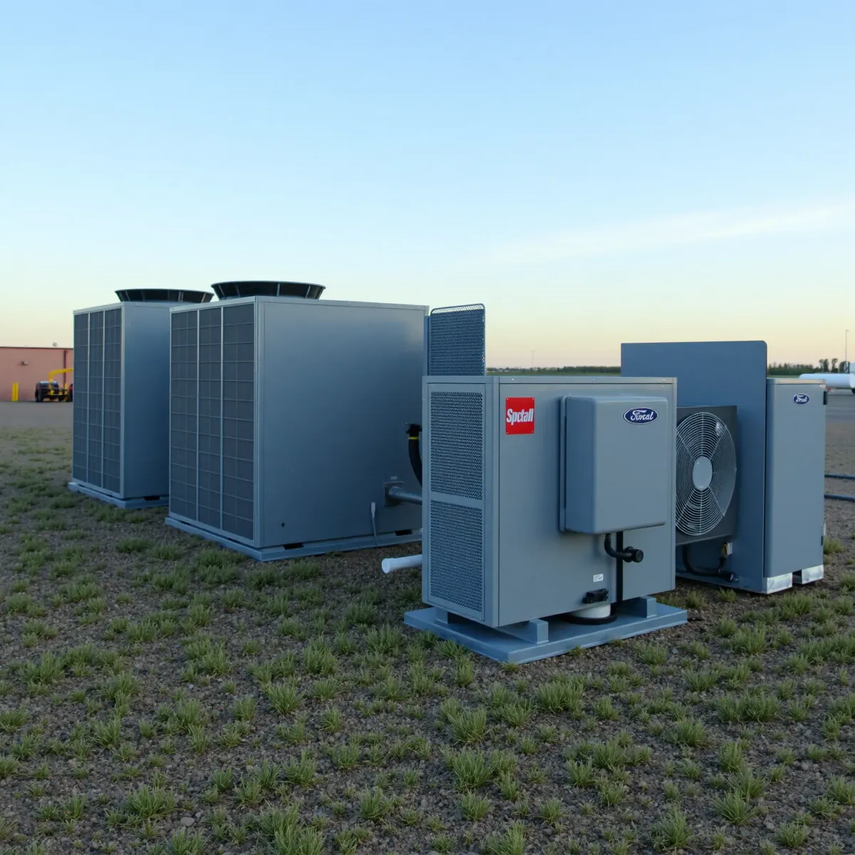 Commercial HVAC system in Weatherford, TX, with ducts and vents in a modern office building interior.