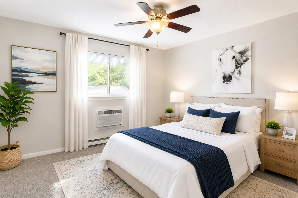 Dormitorio staged — interior en The Heights Townhomes