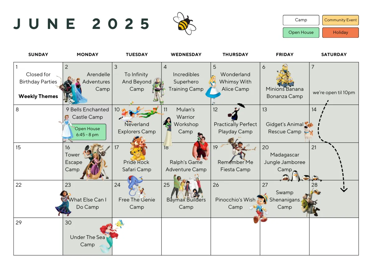 The Hive June 2025 Calendar