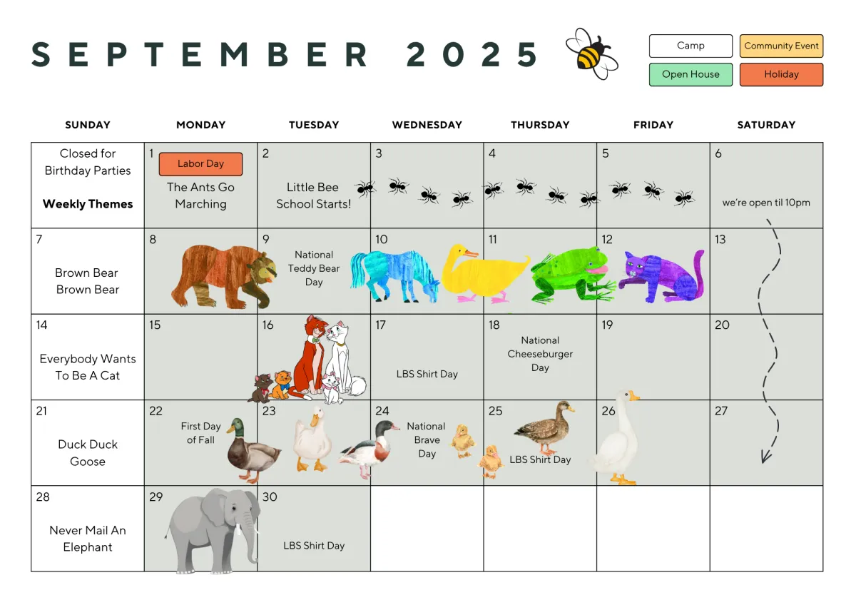 The Hive Sept 2025 Calendar