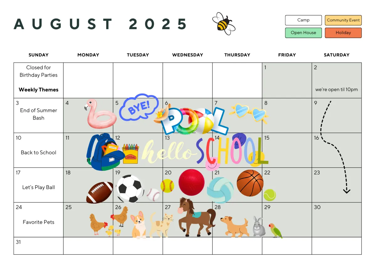 The Hive August 2025 Calendar