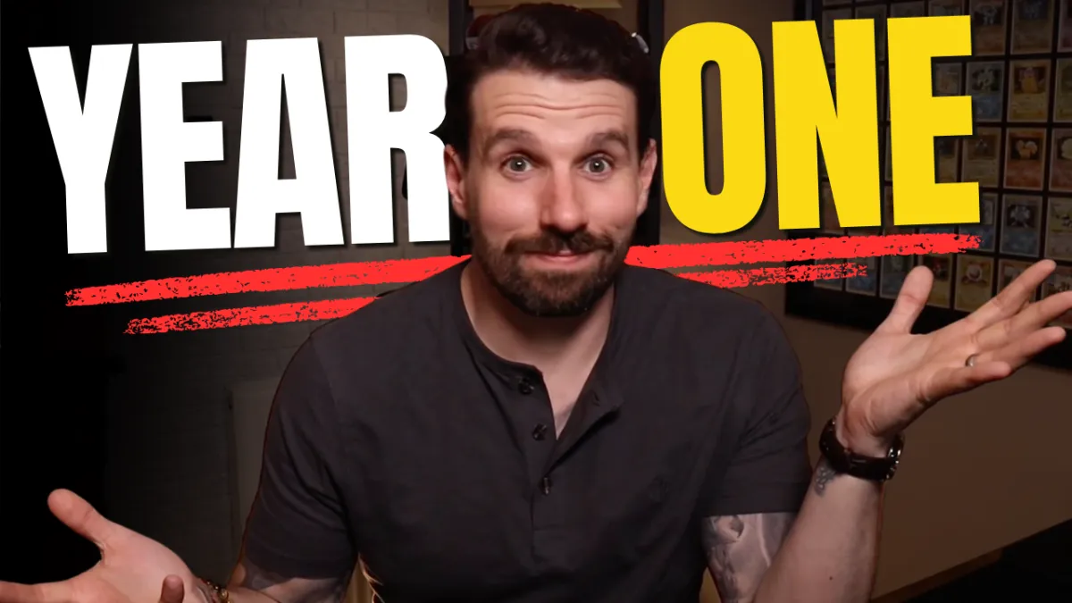 Ash Borland, UK mortgage broker coach, gesturing with open hands next to the text "Year One" — explaining the honest reality of the first year as a self-employed mortgage broker, including the month four moment and how to survive it.