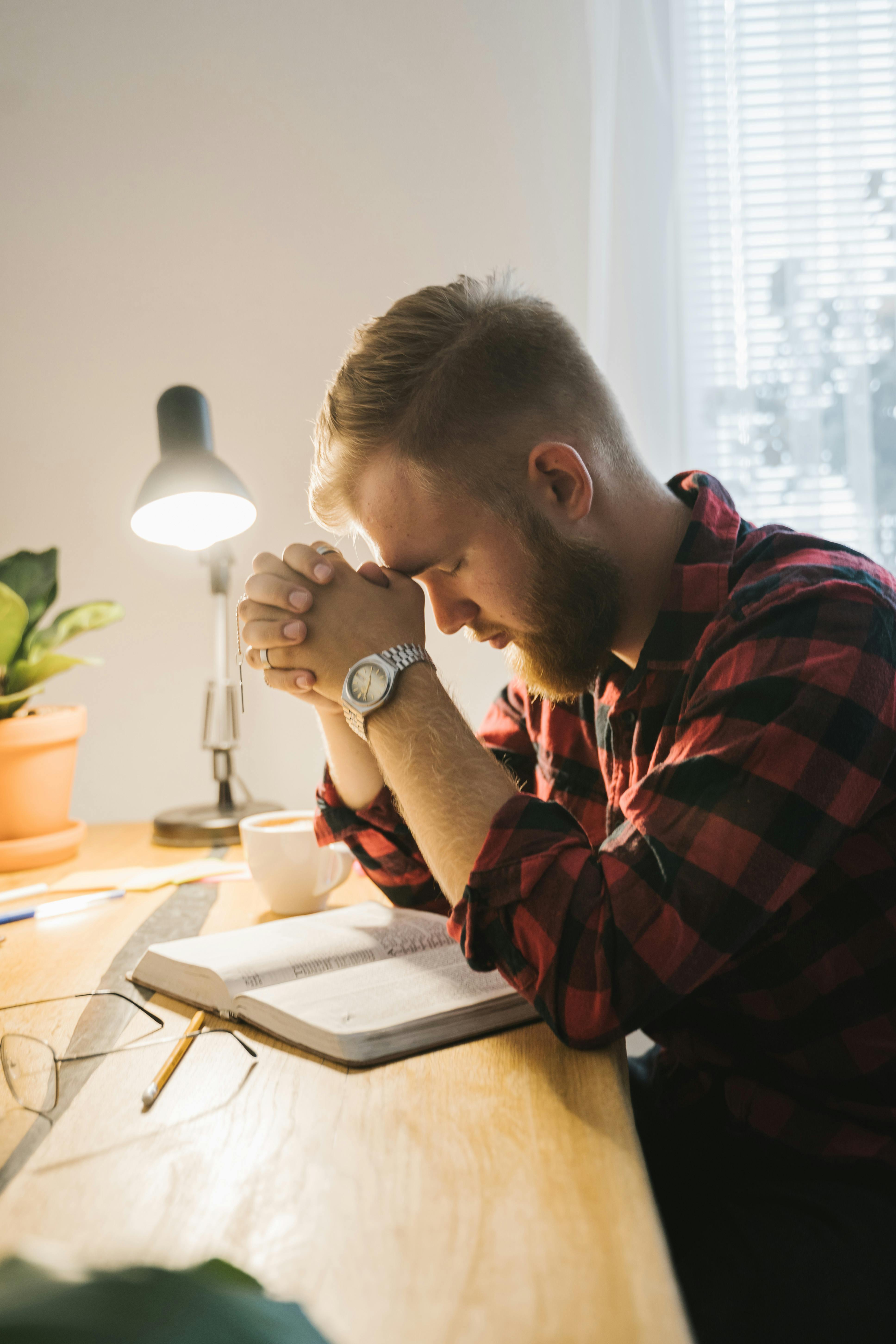 A man having his quiet time with God.