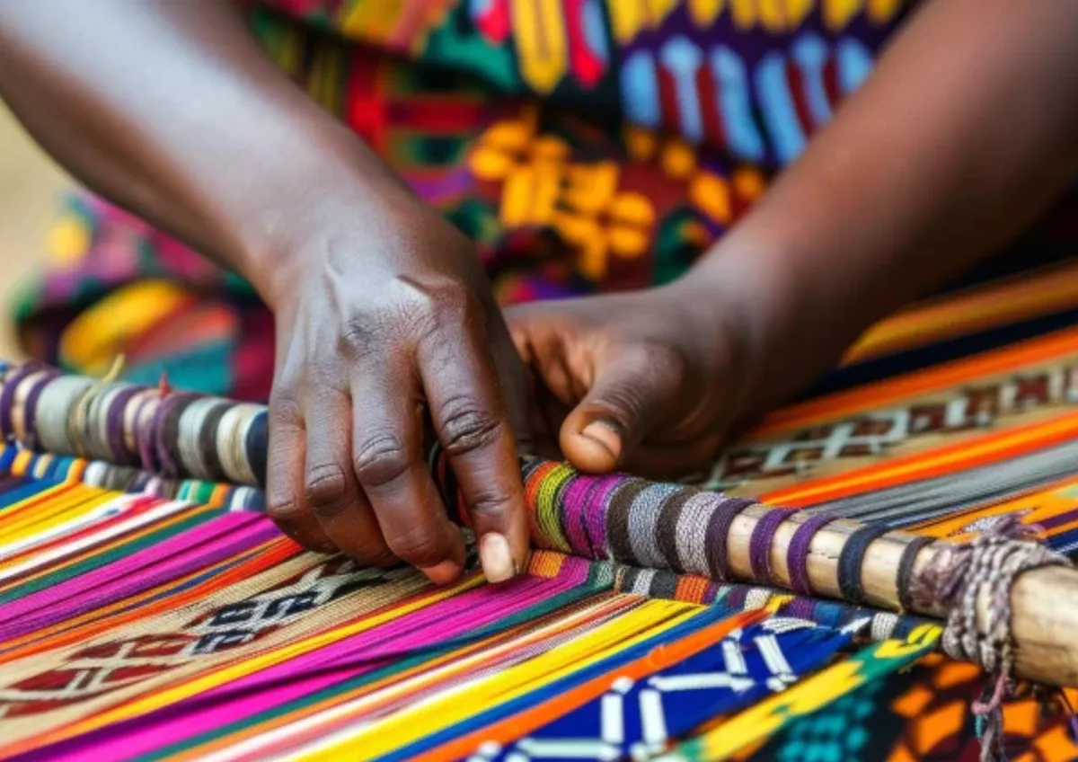 a person wearing a colorful dress