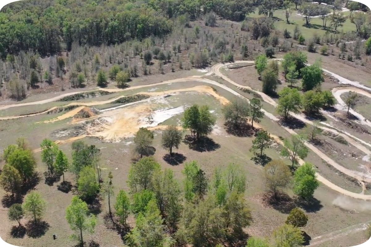 Private MX or ATV track aerial view near Gainesville FL