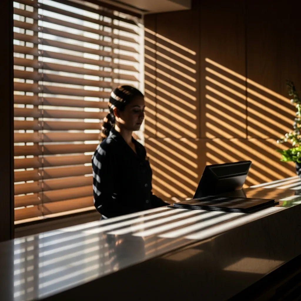 Hotel reception blinds