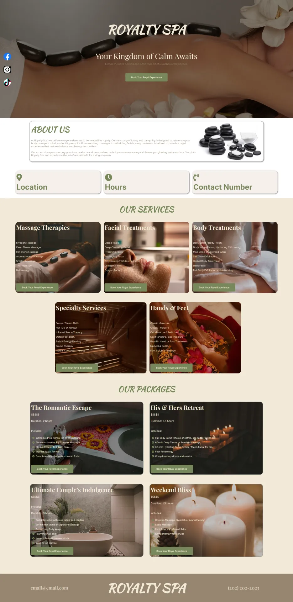 Sample Spa Funnel created by Christian Lozada in Go High Level