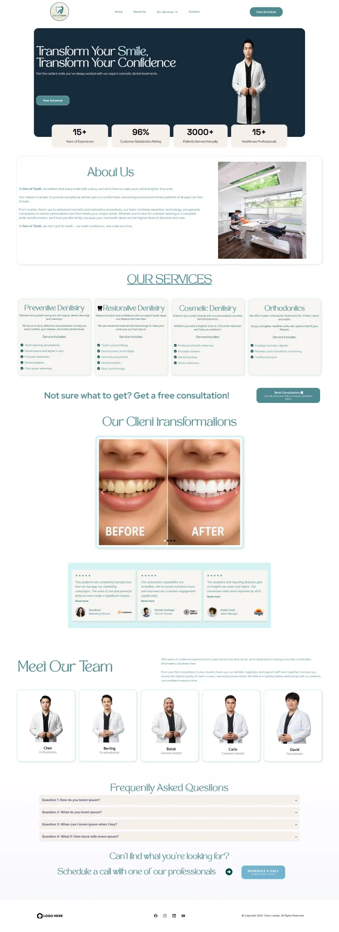 Dentist Clinic Funnel made by Christian Lozada in Go High Level