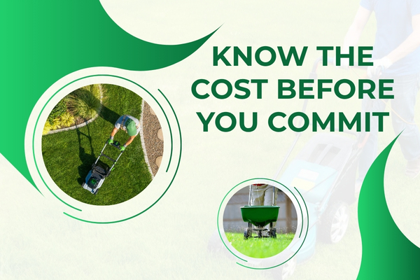 Lawn care professional servicing a residential yard in Fort Myers with mowing and treatment equipment.