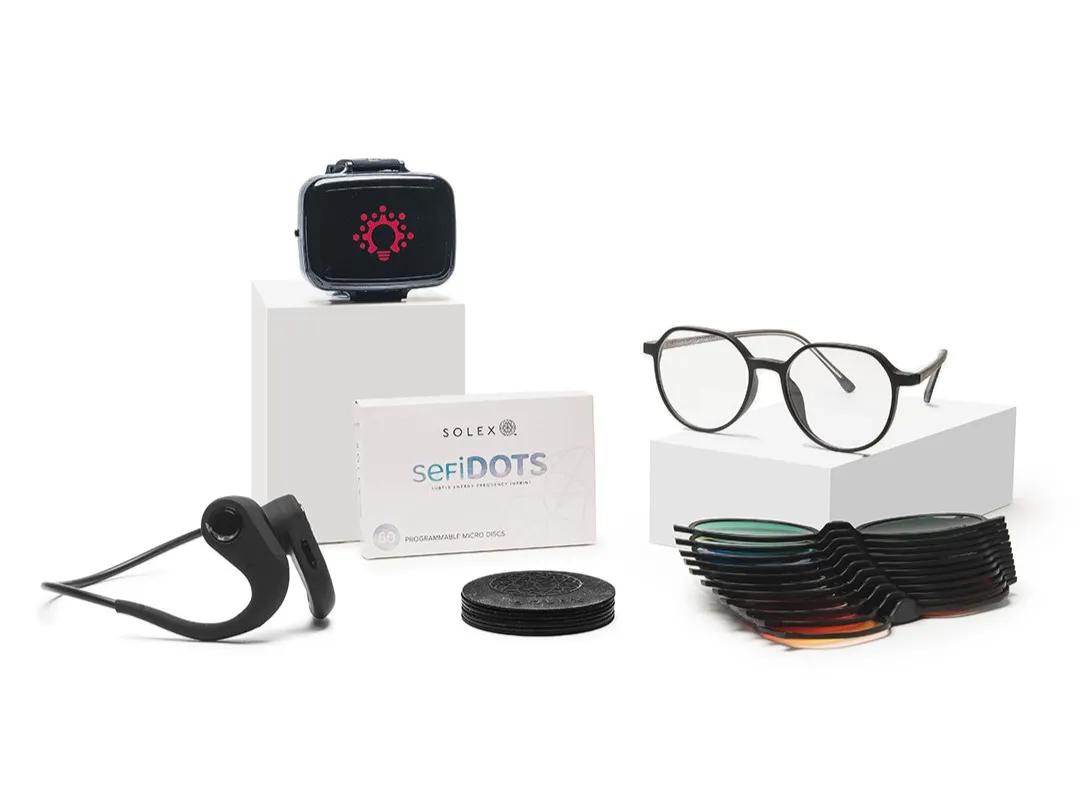 Starter bundl - includes 600 ban, sefi dots, lightwave colored glasses, power patches (negative ions patch), bluetooth bone transducer headset.