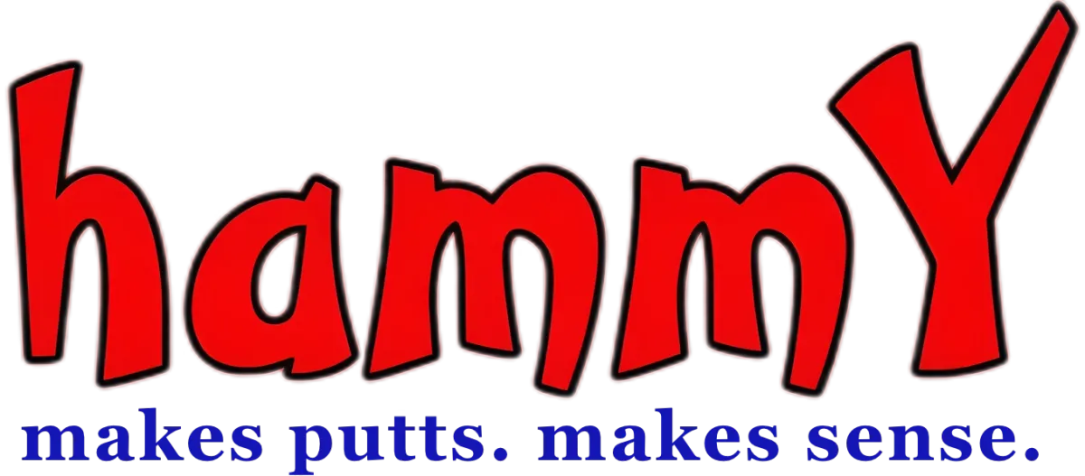 hammY Putters Logo. Makes putts. Makes sense.