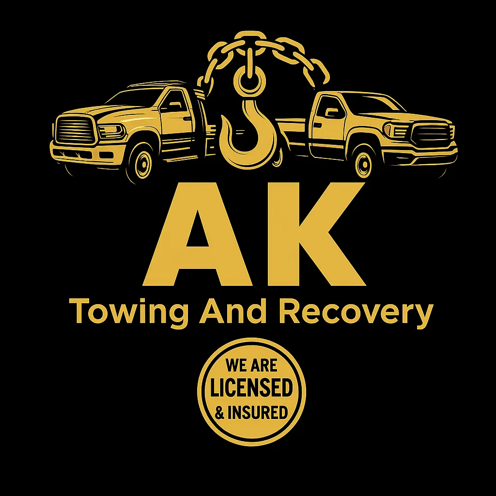 Logo for AK Towing and Recovery – licensed and insured towing in Hillsborough County