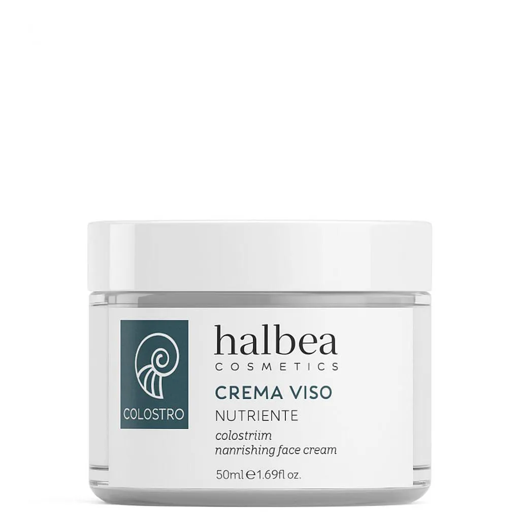Crema viso nutriente al colostro Halbea, per pelle secca o sensibilizzata