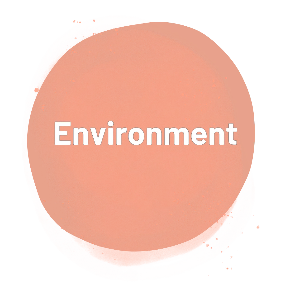 Watercolor-style circular graphic labeled “Environment” representing the assessment environment pillar in the Compassionate Assessment Framework