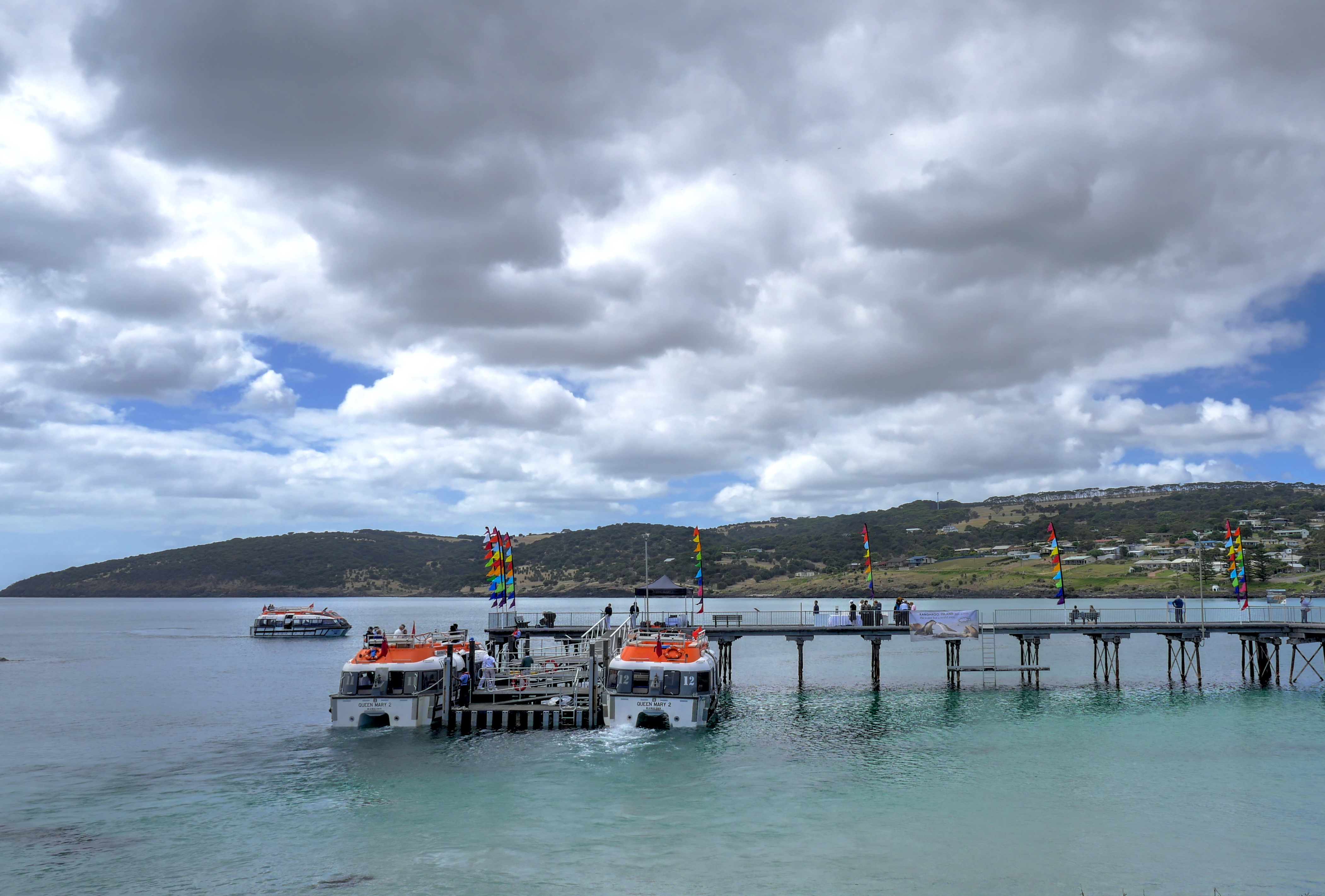 Cruise ship tender docked at Penneshaw