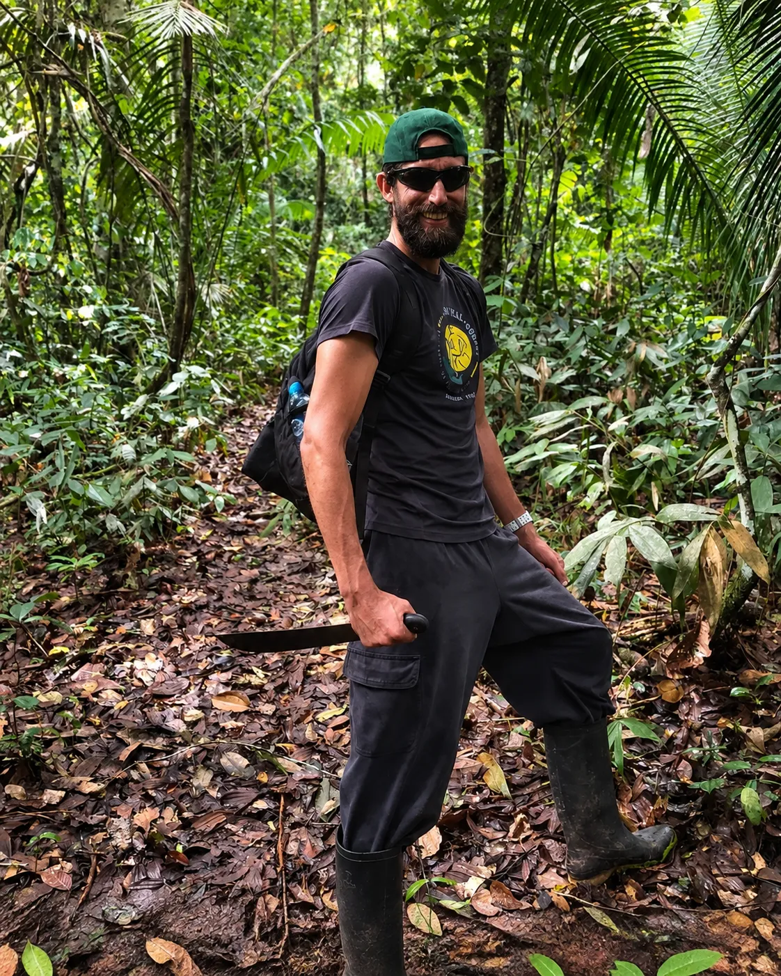 Rodrigo on a jungle trail near Tarapoto, Peru, during his years as an adventure guide